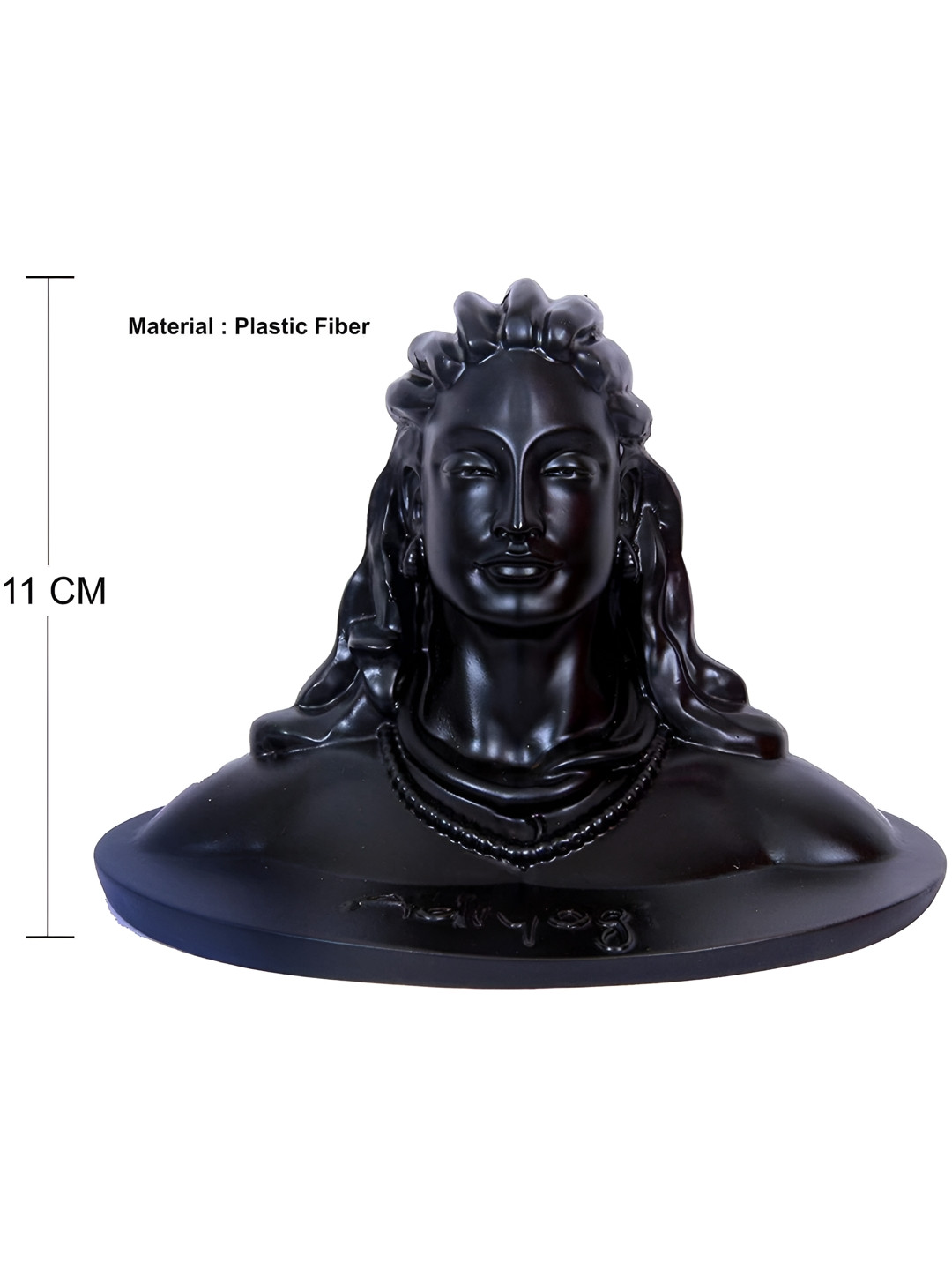 Navyaksh Adiyogi Bhagwan Shiv Ji Black Marble Glossy Prayer Room Medium Showpiece - 4.3 Inches
