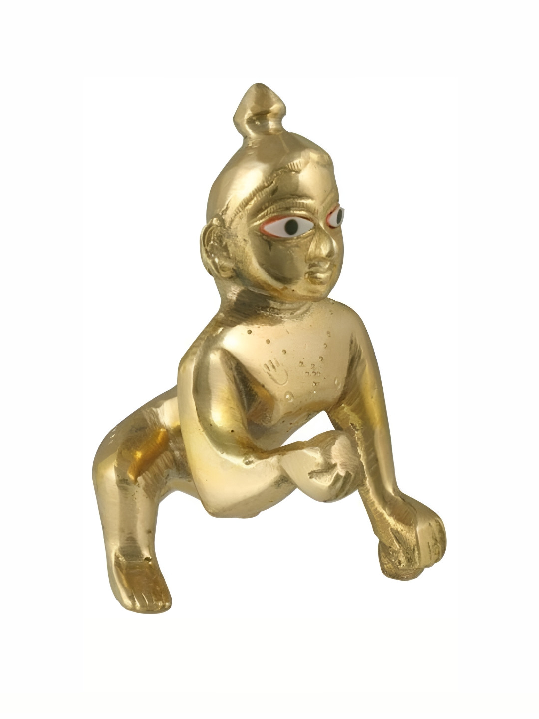 Navyaksh Laddu Gopal Gold Brass Metallic Living Room Small Showpiece - 4.3 Inches