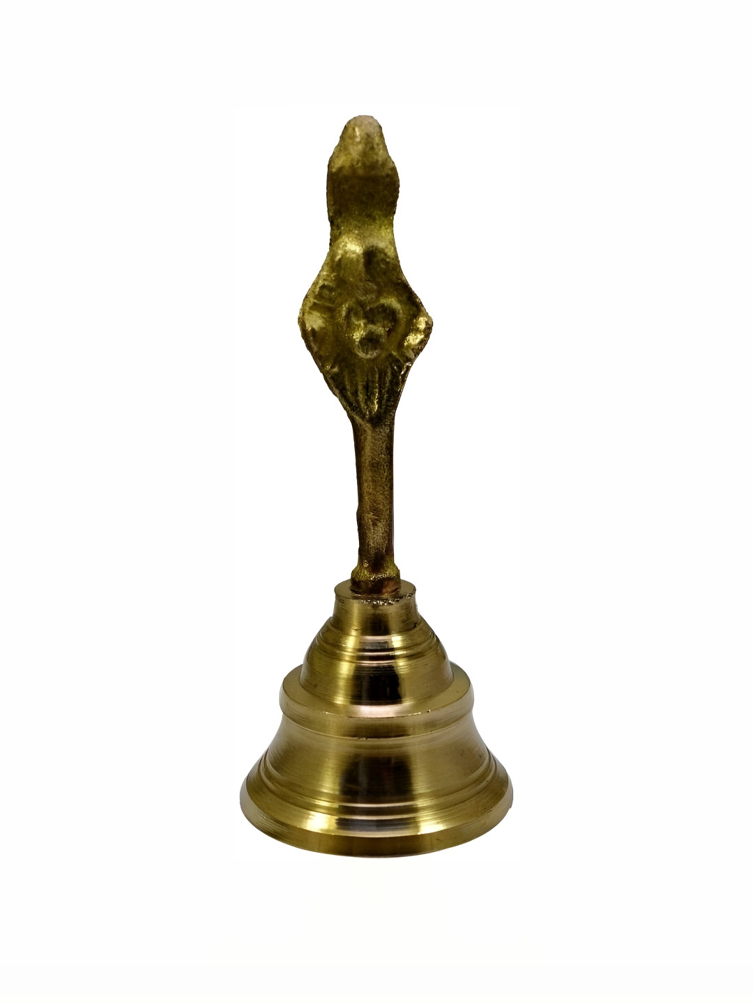 Navyaksh Bell Gold Brass Metallic Prayer Room Small Showpiece - 3.1 Inches