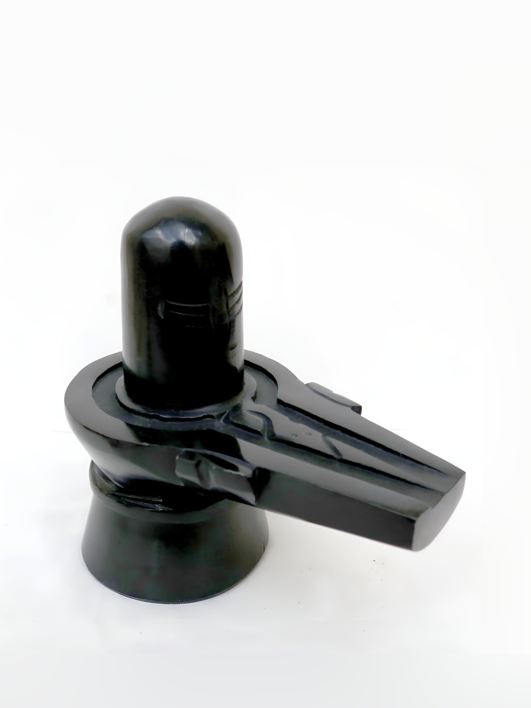 Navyaksh Adiyogi God Black Marble Natural Prayer Room Small Showpiece - 4.3 Inches