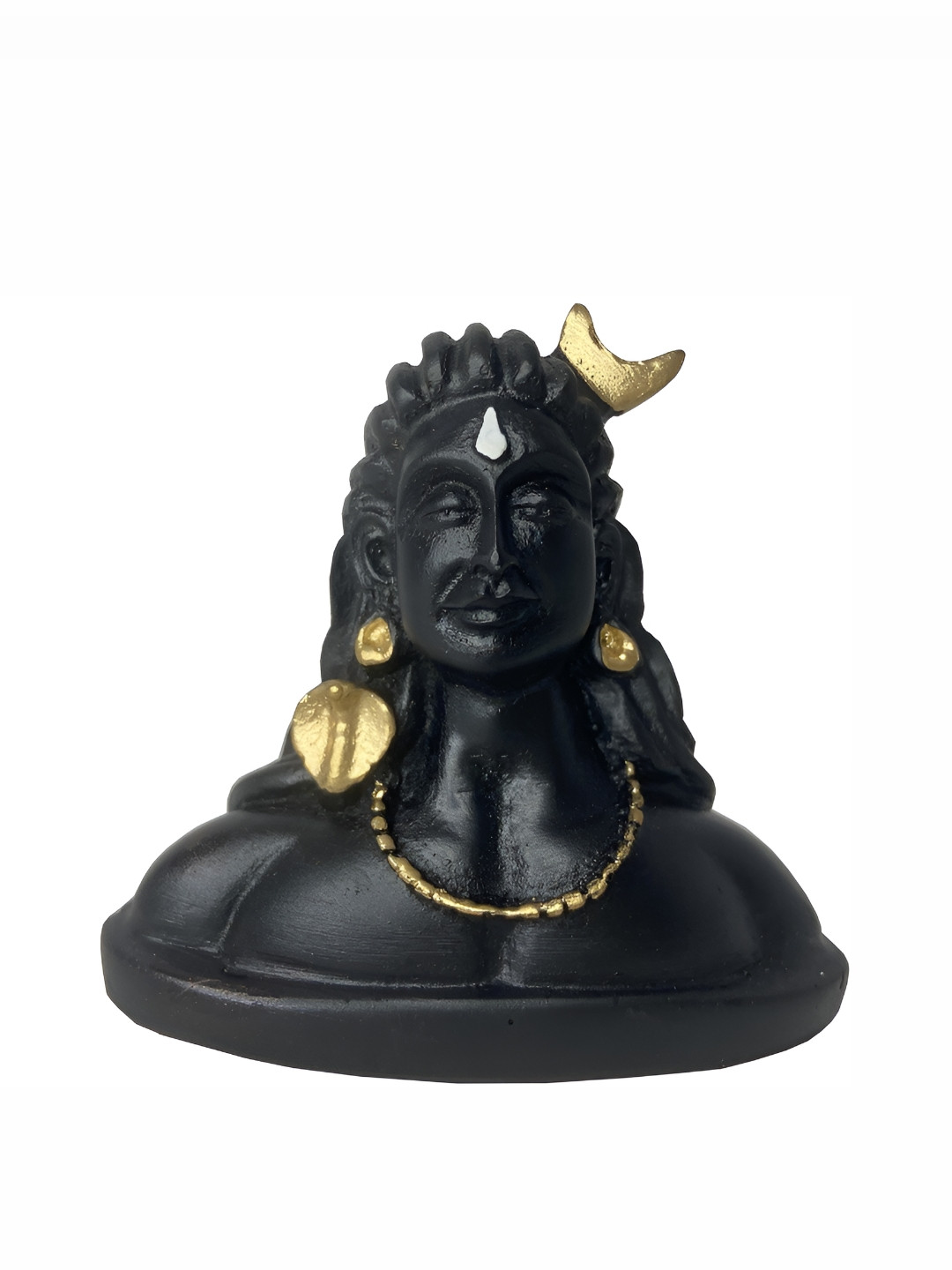 Navyaksh Shiva Black Polyresin Glossy Prayer Room Small Showpiece - 2.4 Inches