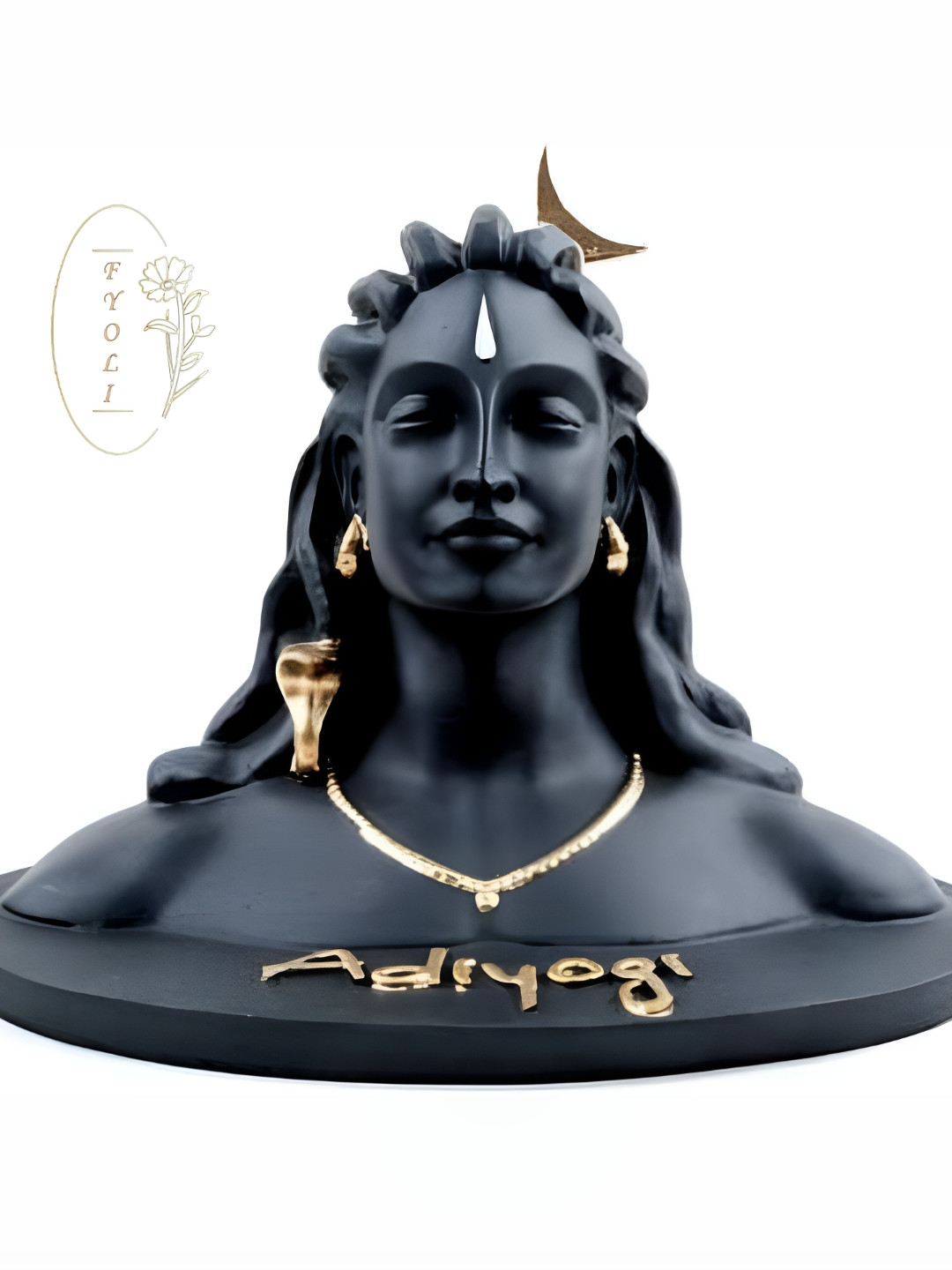 Navyaksh Lord Shiv Ji Black Polyresin Natural Prayer Room Small Showpiece - 3.1 Inches