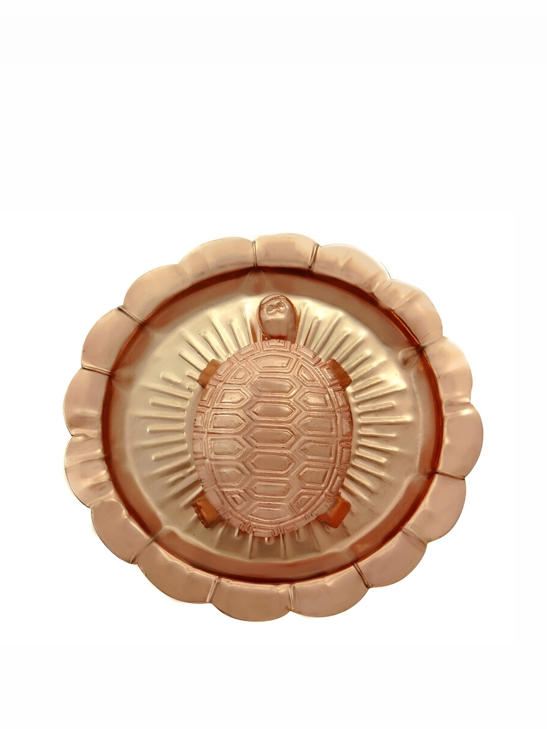 Navyaksh Sarva Ichha Purti Kachua Yantra Yantram Copper Metal Metallic Living Room Set of 2 Small Showpieces - 4.3 Inches