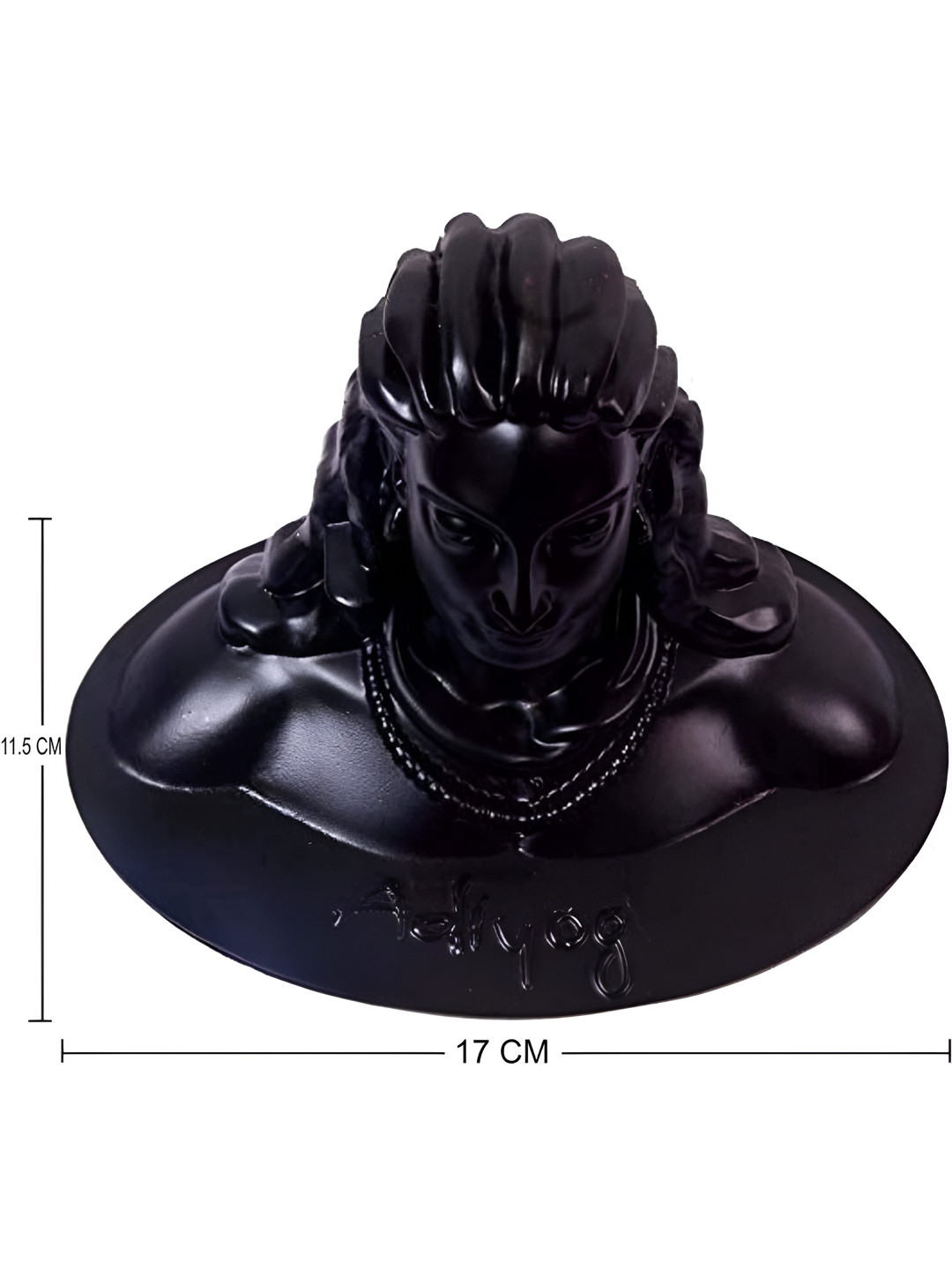 Navyaksh Adiyogi Shiva God Black Marble Glossy Prayer Room Hand-Crafted Small Showpiece -