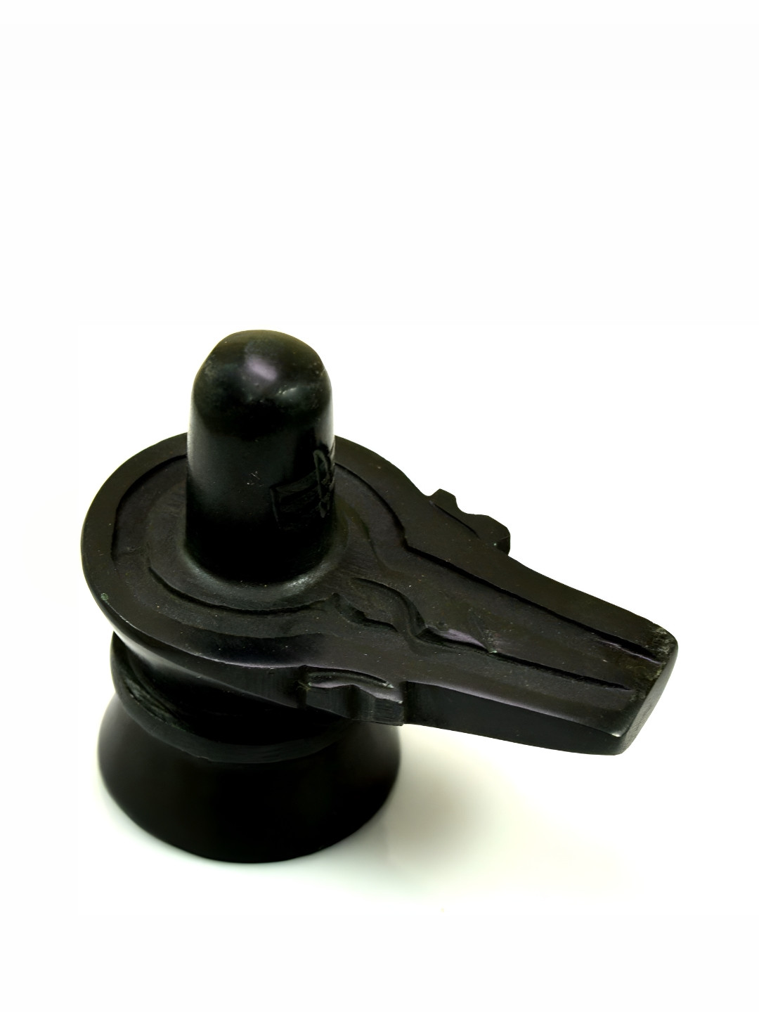 Navyaksh Shivling Black Metal Metallic Living Room Small Showpiece - 5.9 Inches
