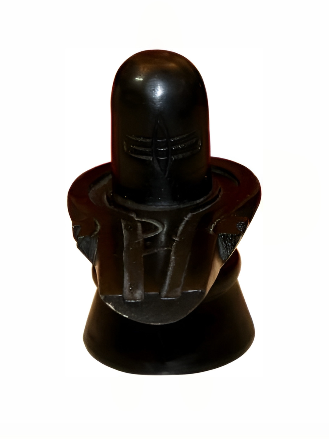 Navyaksh Shiv Ling Black Marble Glossy Living Room Small Showpiece - 3.1 Inches