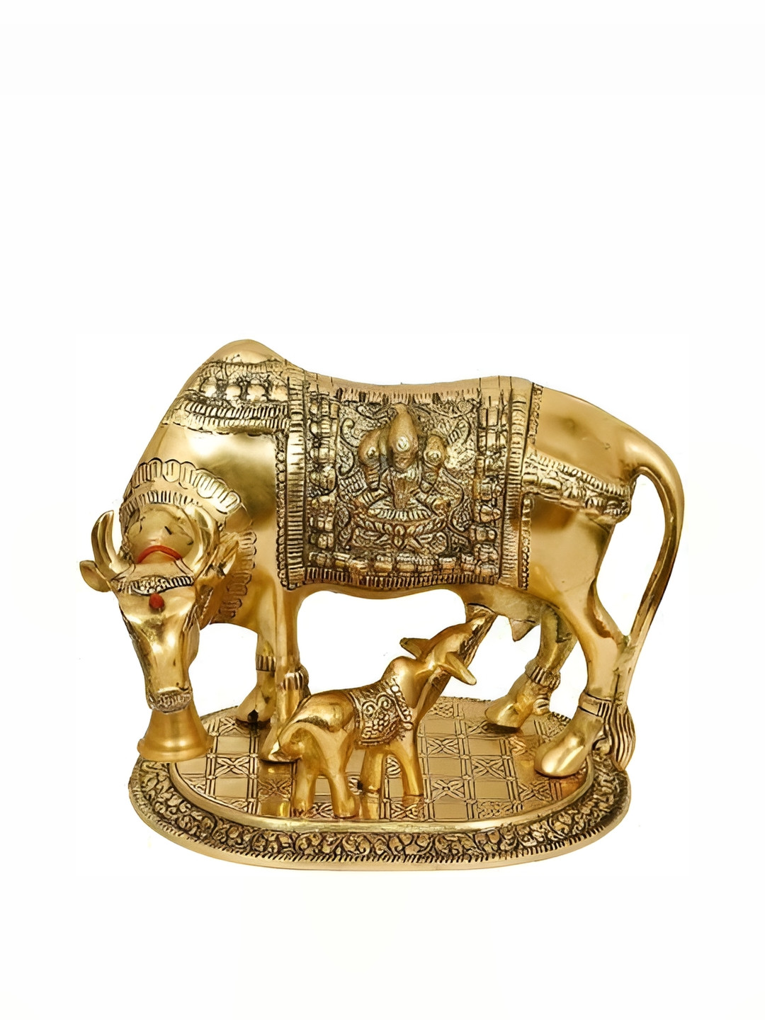 Navyaksh Gold Brass Metallic Living Room Small Showpiece - 2.4 Inches