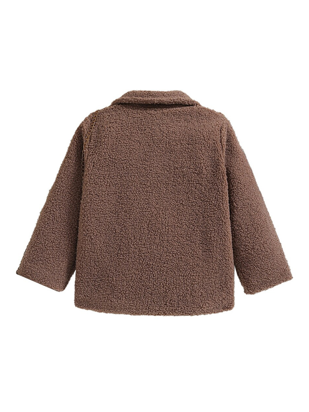 StyleCast Brown Boys Single-Breasted Notched Lapel Collar Cotton Overcoat