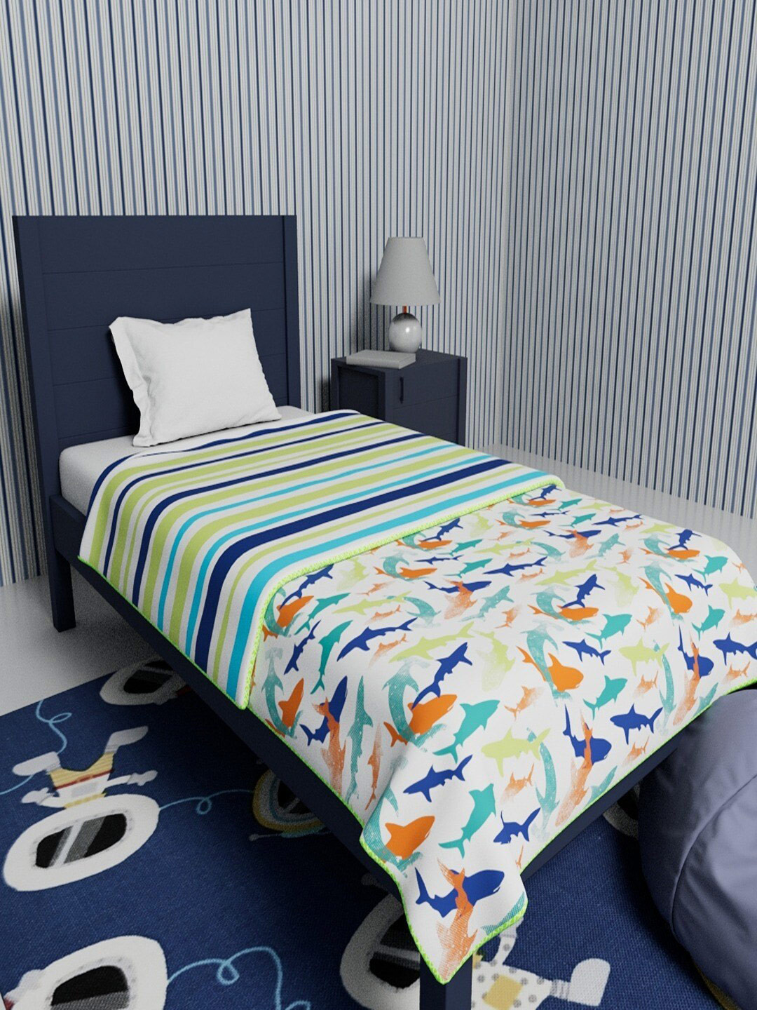 Himeya White Cotton 150 GSM Single Bed Blanket