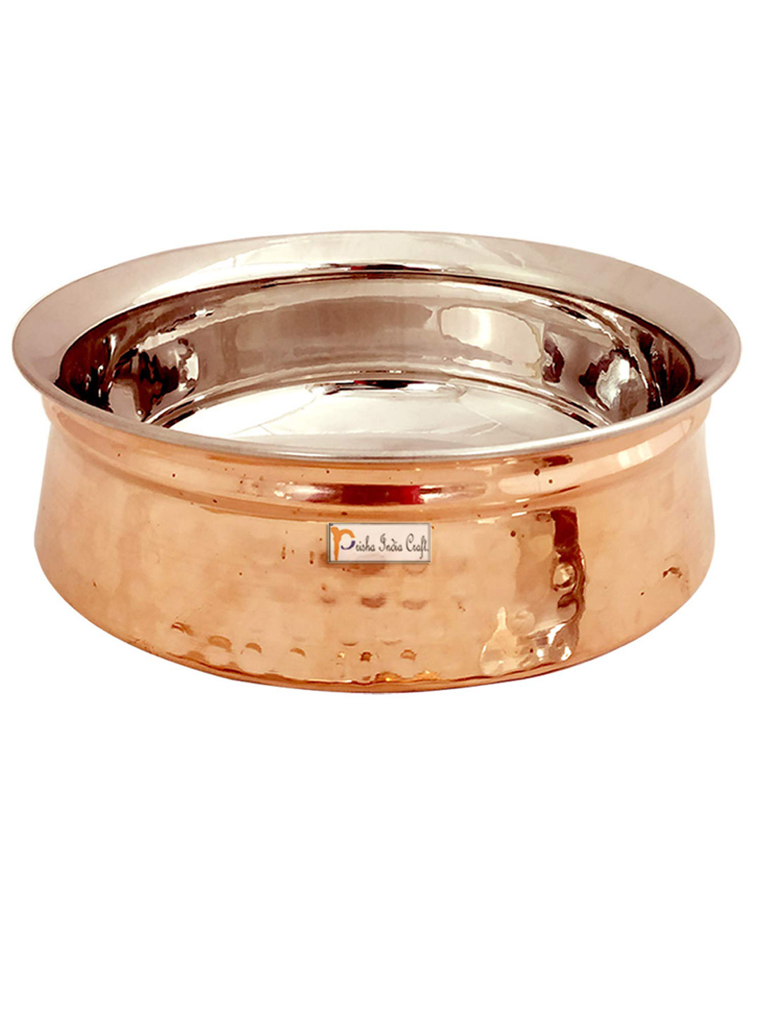 PRISHA INDIA CRAFT 4 Pieces Steel Copper Serving Handi