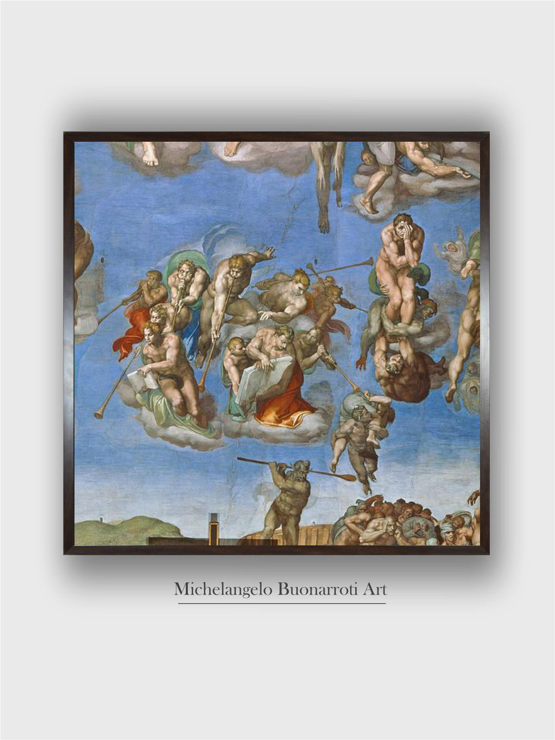 The Art House Black The Last Judgement, Sistine Chapel Wooden Canvas Painting Wall Art