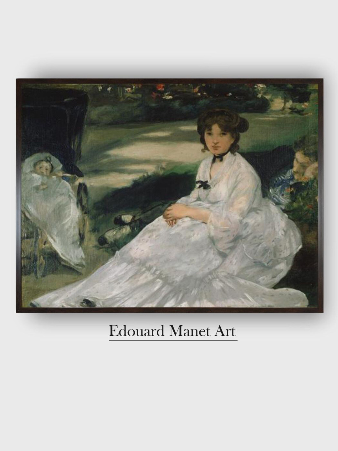 The Art HouseIn The Garden, 1870 by Edouard Manet Wood Paintings Wall Art - 12 x 9In