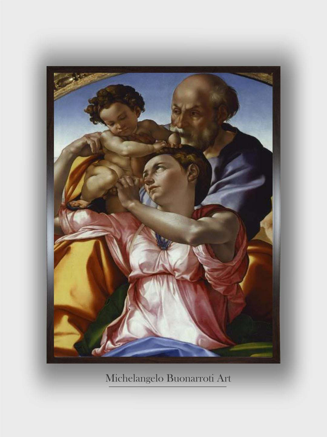 The Art House Black & Pink The Holy Family Wooden Framed Canvas Photograph Wall Art