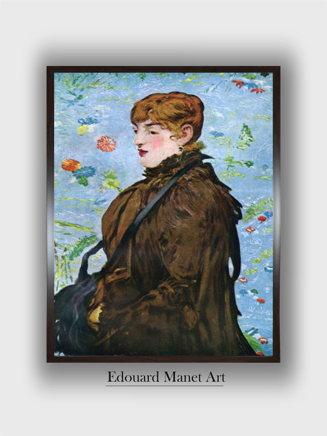 The Art House Brown & Blue Autumn (Mery Lauren), Wooden Framed Painting Wall Art