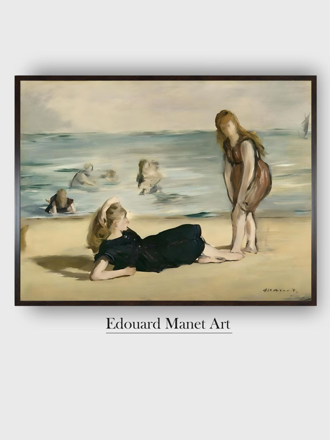 The Art House On the Beach Wood Wall Rectangle Paintings Wall Art -12 x 9 In