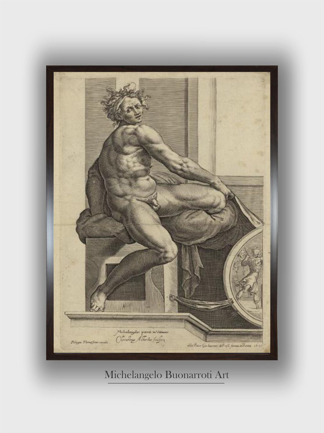 The Art House Figure From The Sistine Chapel Fresco Canvas Paintings Wall Art - 24 x36In