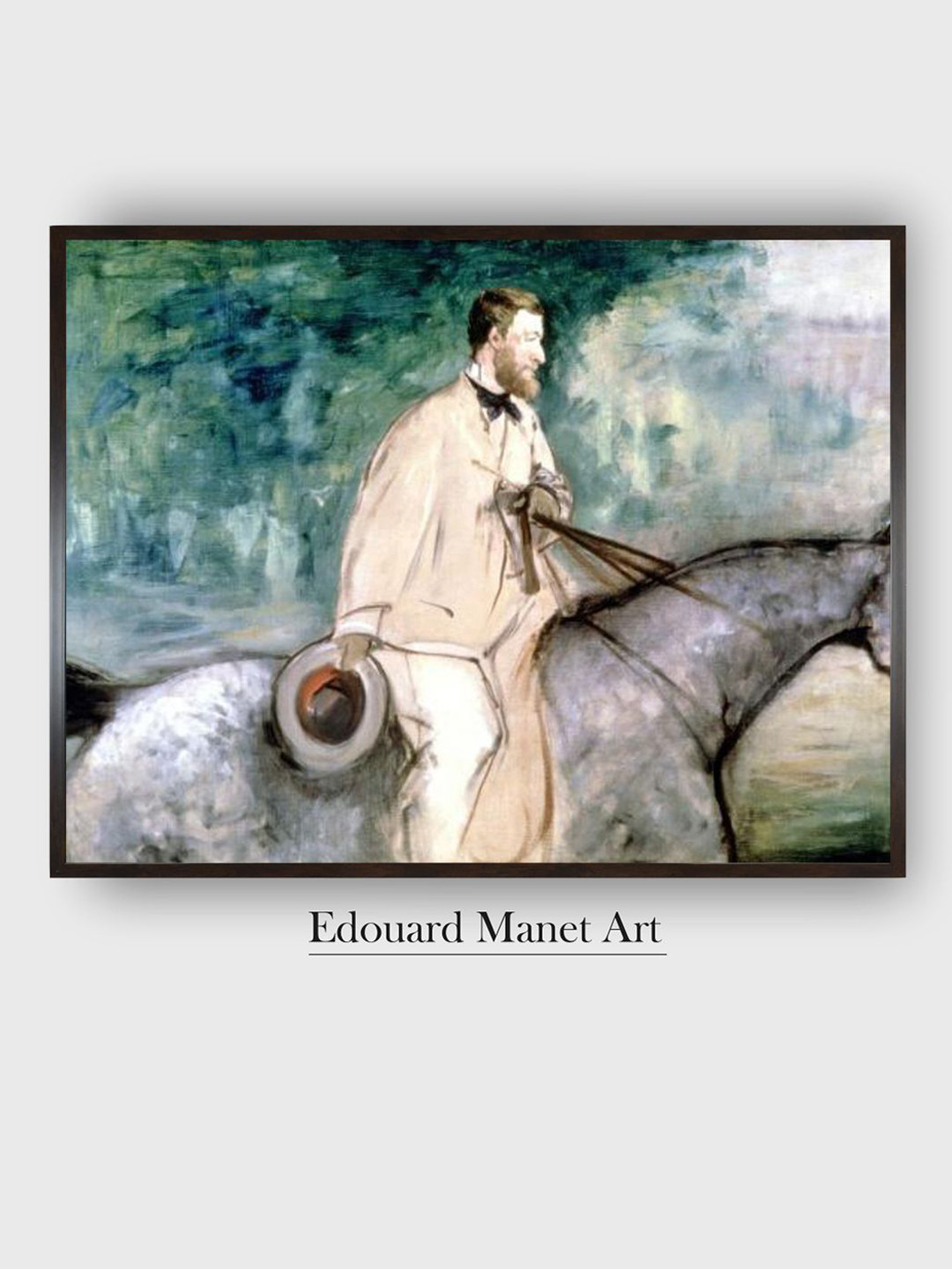 The Art House Green The Painter Guillaumin on Horseback Wooden Framed Painting Wall Art