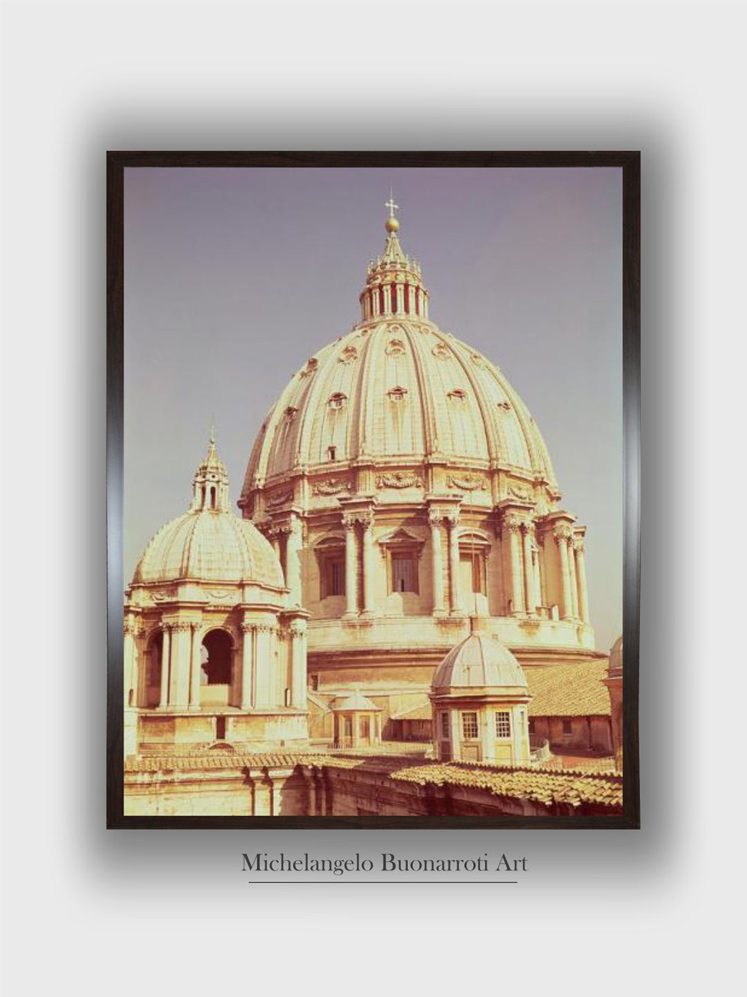 The Art House Cream-Coloured View of the Dome Wooden Framed Canvas Painting Wall Art