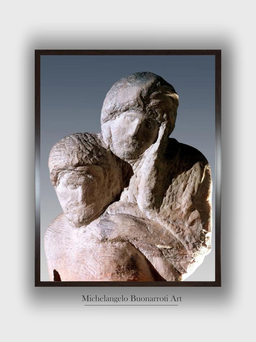 The Art House Rondanini Pieta Wood Wall Rectangle Paintings Wall Art -24 x 32In