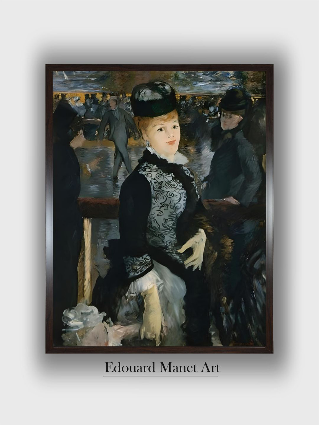 The Art House Blue Skating Wooden Framed Canvas Painting Wall Art