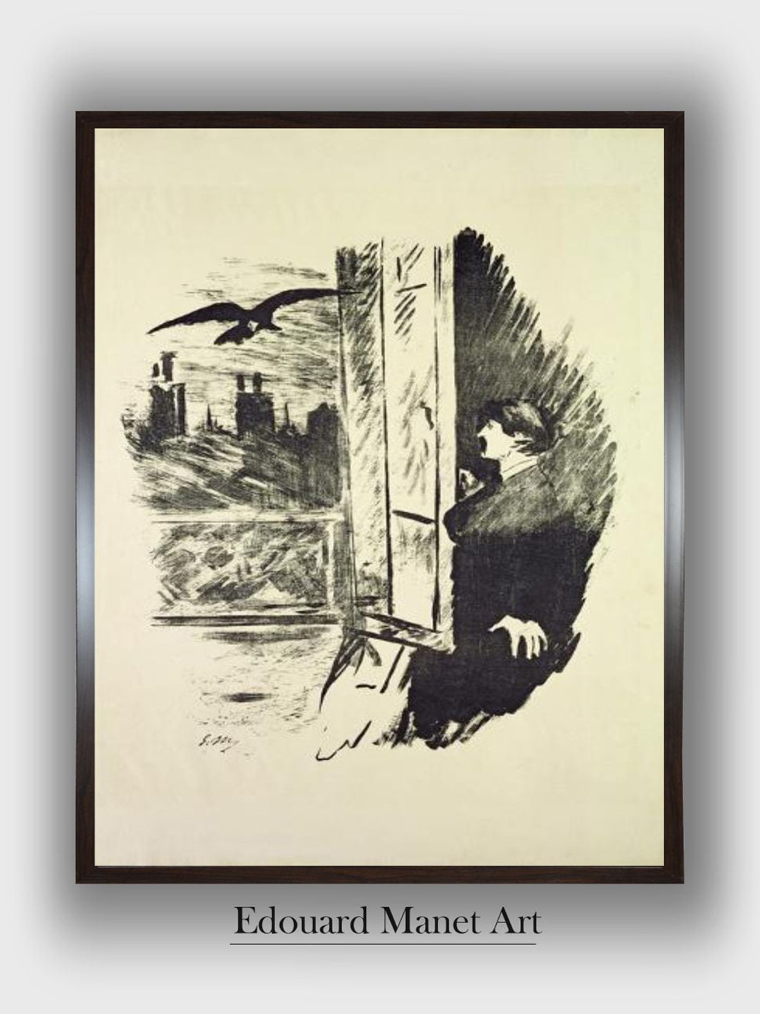 The Art House The Raven Canvas Wall Rectangle Paintings Wall Art -12 x 18In