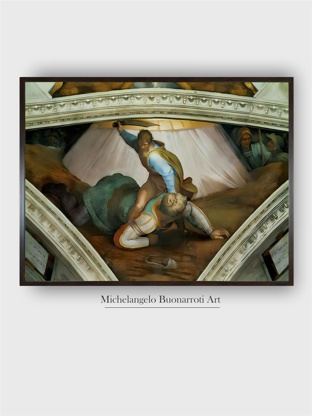 The Art House Sistine Chapel Wood Wall Rectangle Paintings Wall Art - 35.8x53.9In