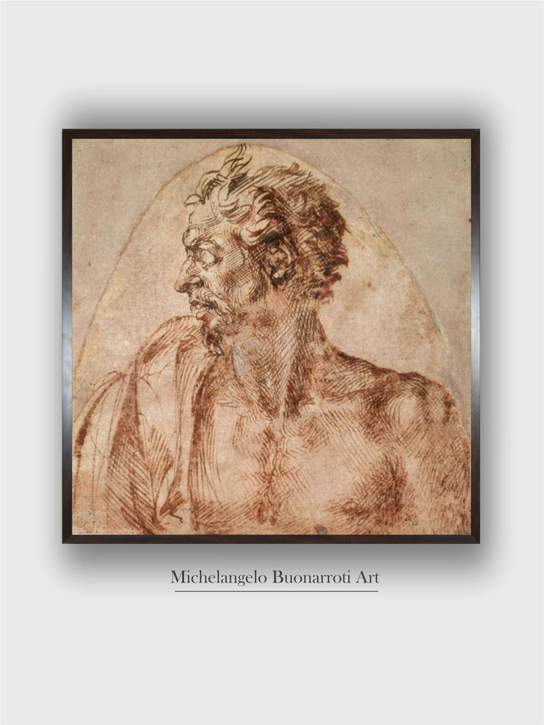 The Art House Brown & Beige Study of Head and Shoulders Wooden Canvas Paintings Wall Art