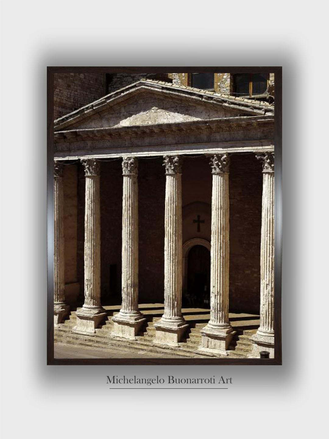 The Art House Church of Santa Maria Wood Wall Rectangle Paintings Wall Art - 12 x 9In