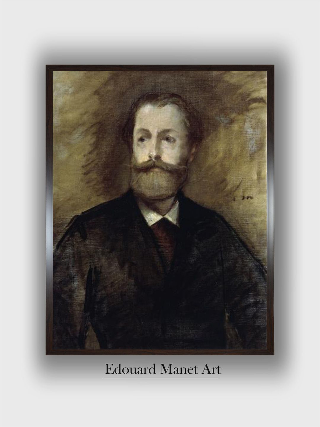 The Art House Black Portrait of Antonin Proust Wooden Framed Canvas Painting Wall Art