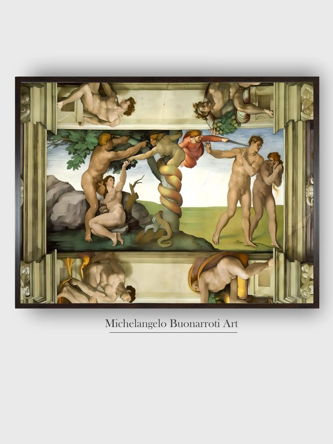 The Art House The Fall of Man Canvas Wall Rectangle Paintings Wall Art - 18 x 12 In