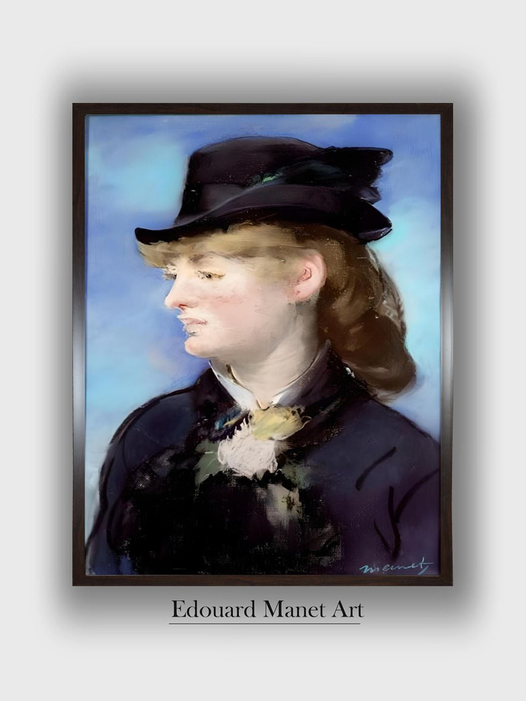 The Art House White & Black Le Modele De La Waitress Wooden Framed Painting Wall Art