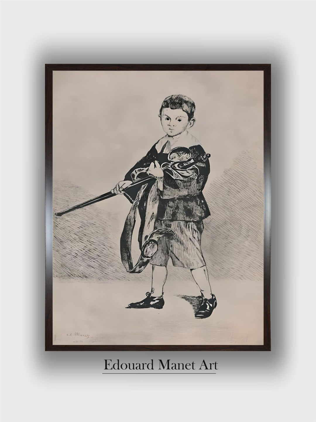 The Art House The Boy With The Sword Canvas Wall Rectangle Paintings Wall Art -12 x 18In