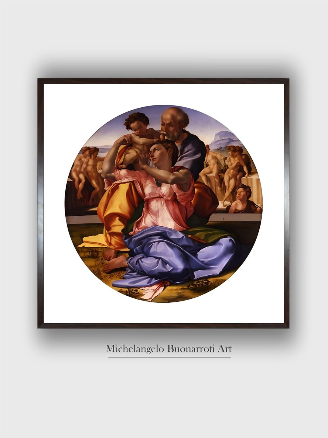 The Art House Brown & White The Holy Family Wooden Framed Canvas Painting Wall Art