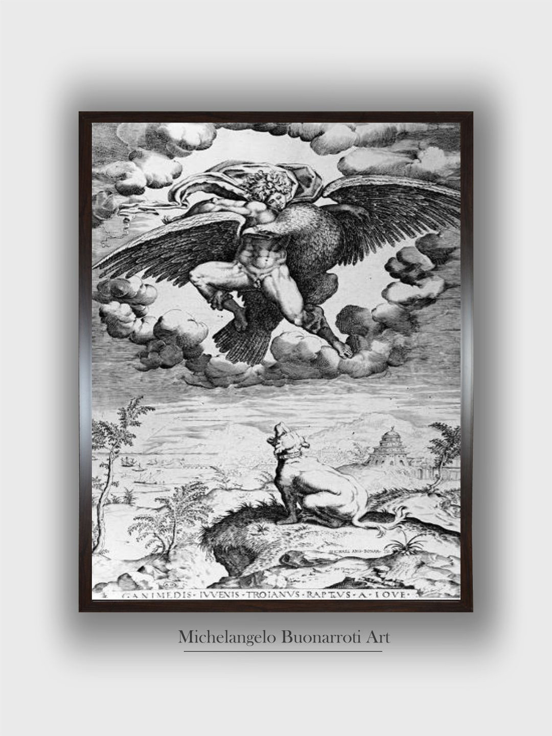 The Art House Grey The Abduction of Ganymede Wooden Framed Canvas Painting Wall Art