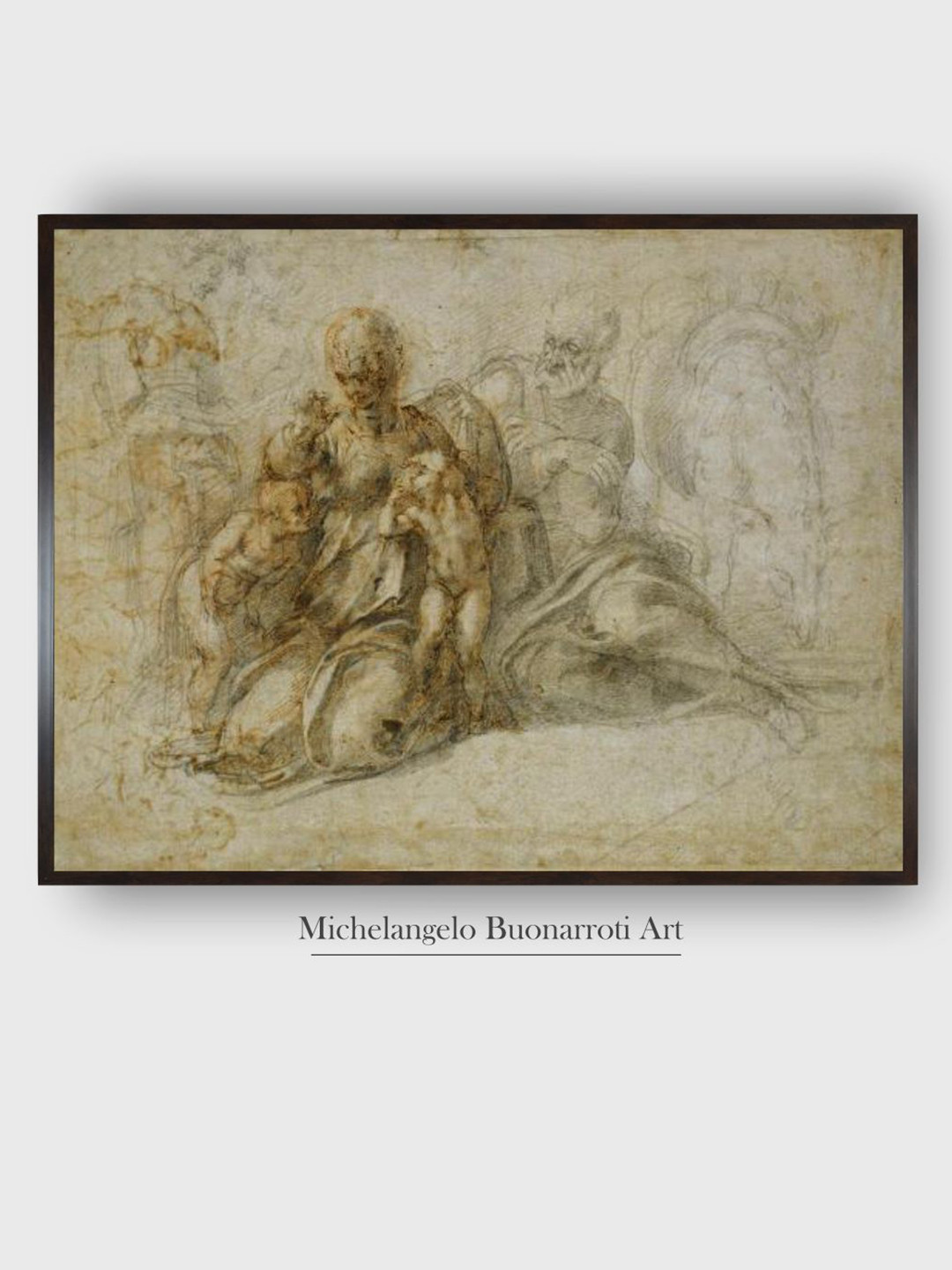 The Art House Brown & White Saint John the Baptist Wooden Framed Painting Wall Art