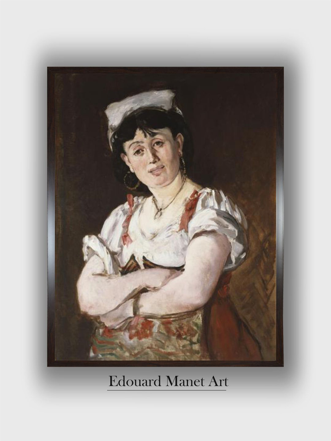 The Art House White & Maroon The Italian Wooden Framed Painting Wall Art