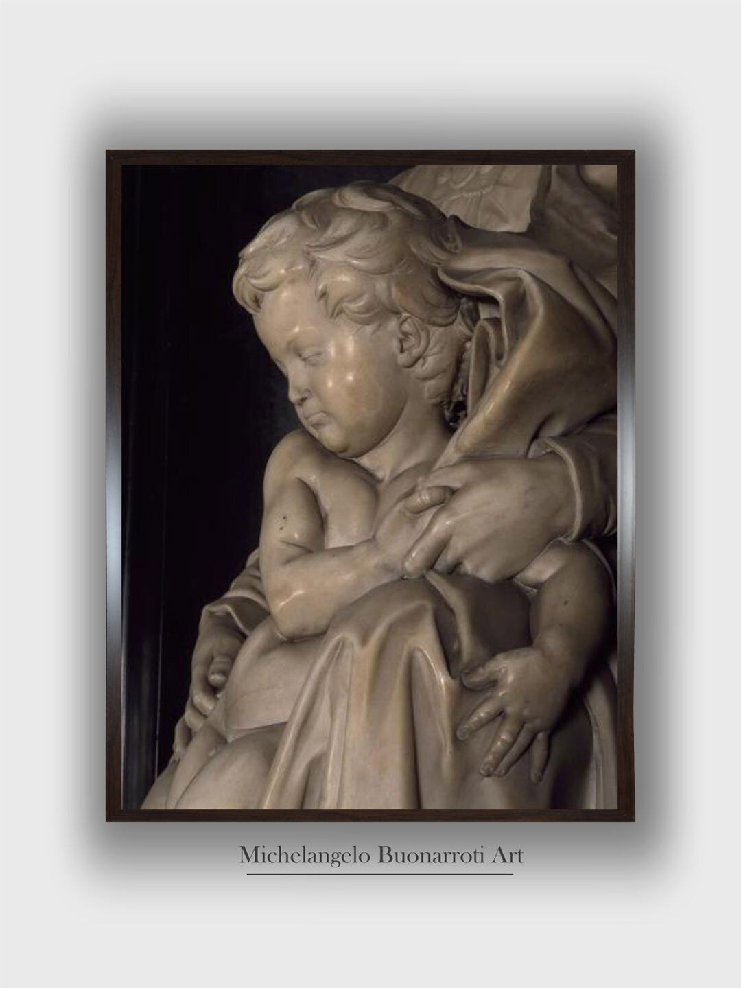 The Art House Beige & Black The Baby Jesus Wooden Framed Painting Wall Art