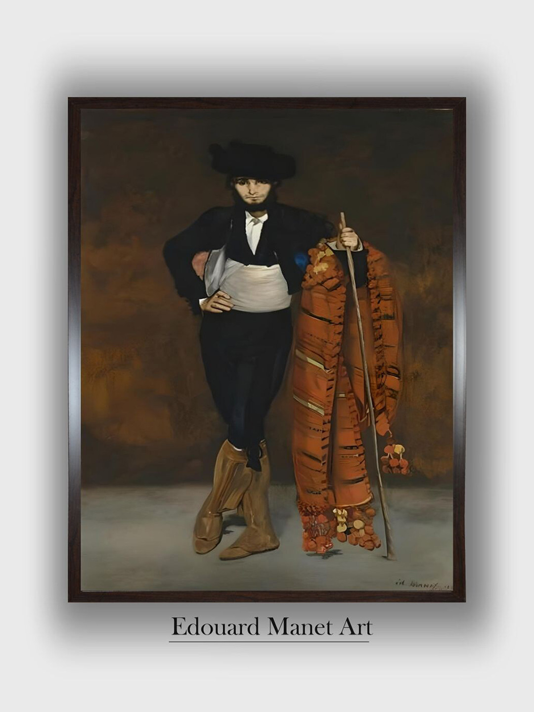 The Art House Black Young Man in the Costume of a Majo Wooden Framed Painting Wall Art