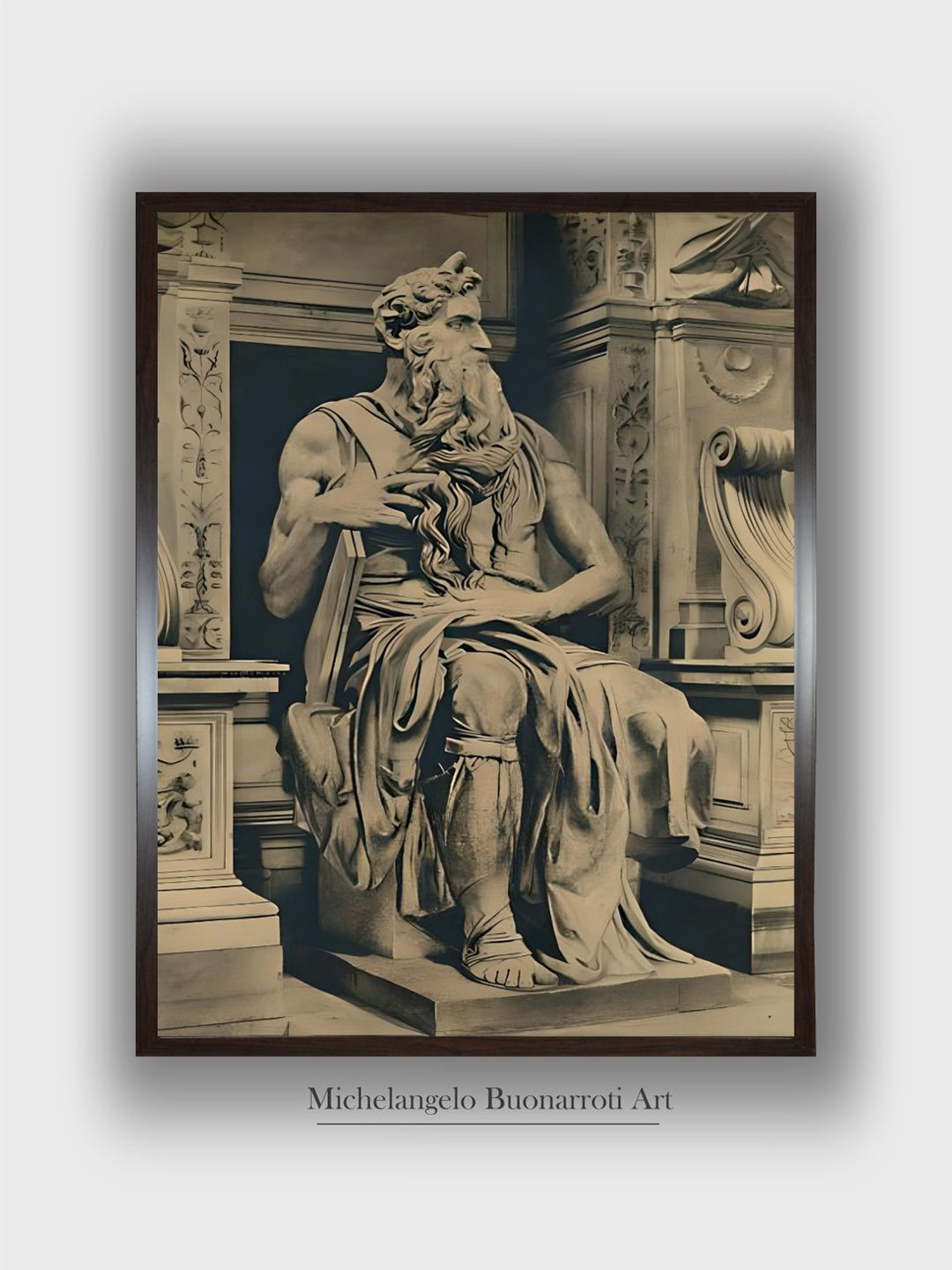 The Art House Beige & Black Roma - Church Wooden Framed Canvas Photograph Wall Art