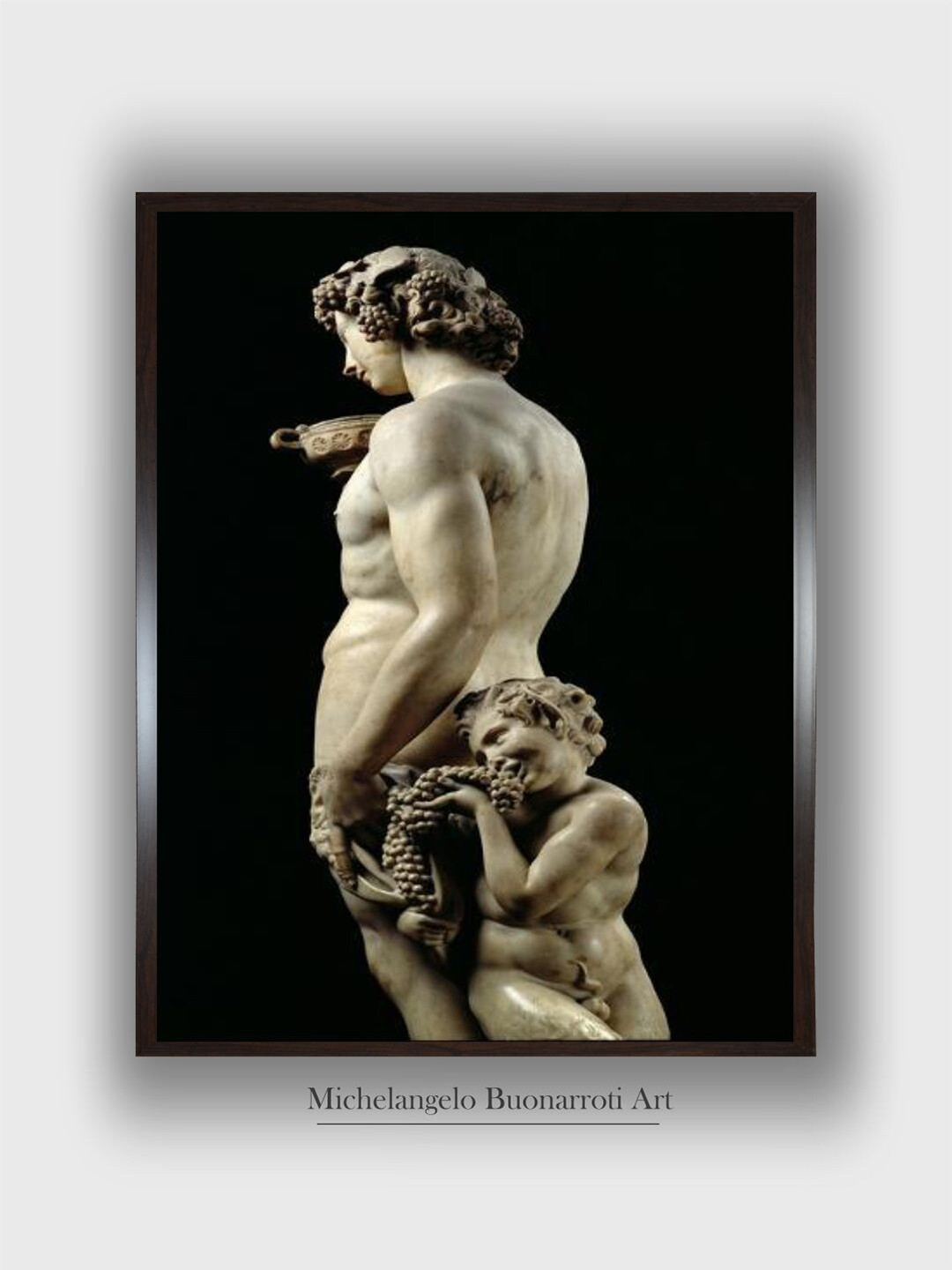 The Art House Beige The Drunkenness of Bacchus Wooden Framed Canvas Painting Wall Art
