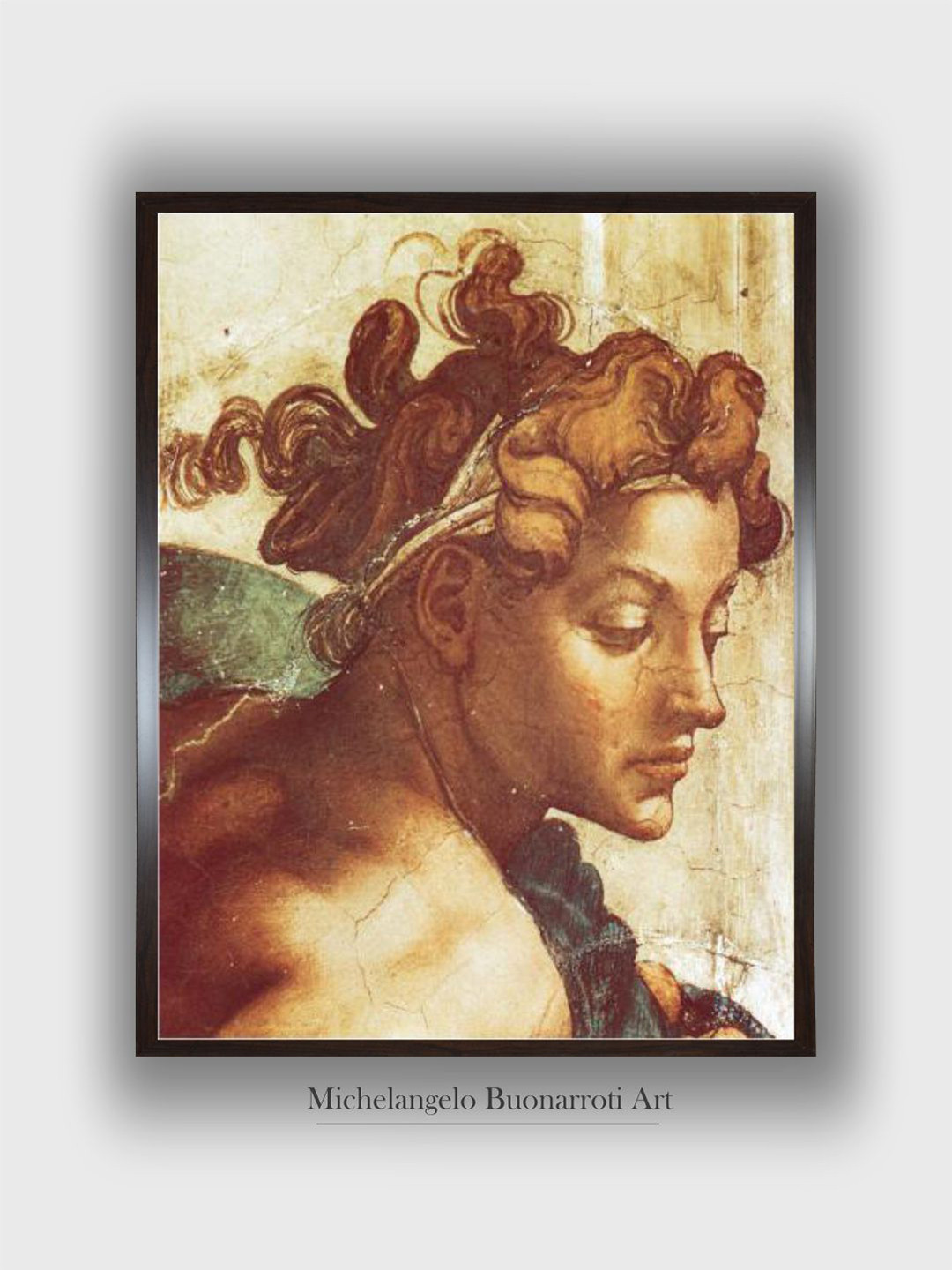 The Art House Black & Green Chapel Sistine Wooden Framed Painting Wall Art