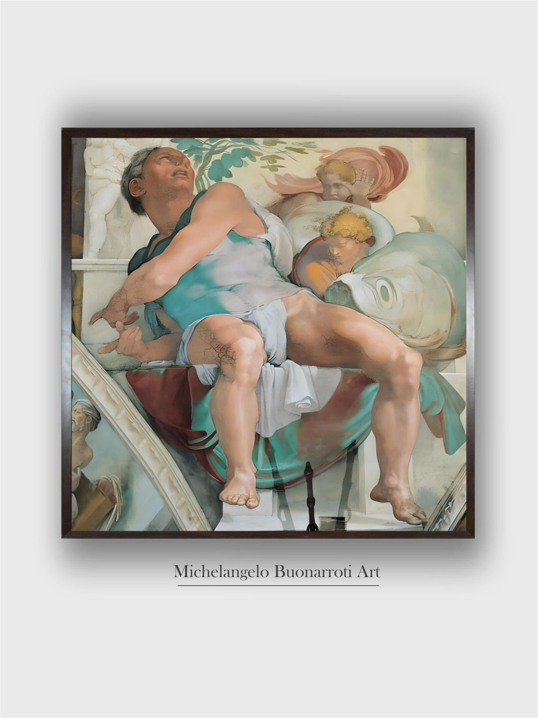 The Art House Sistine Chapel Ceiling Wood Wall Square Paintings Wall Art -30 x 30In