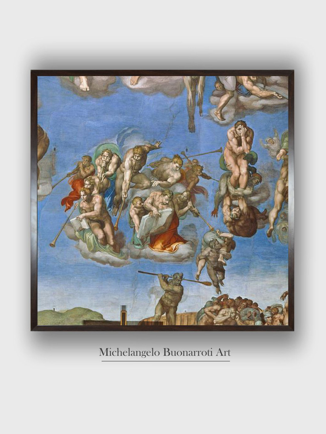 The Art House Blue & Beige The Last Judgement Wooden Framed Painting Wall Art