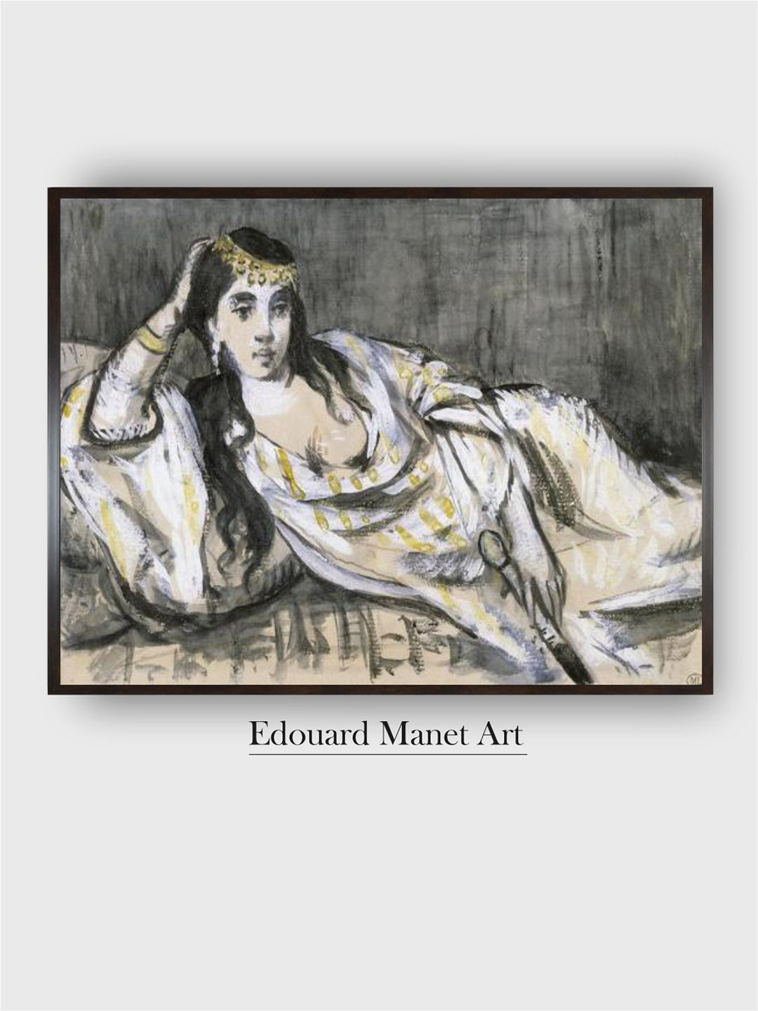The Art House L'Odalisque By Edouard Manet Wood Rectangle Paintings Wall Art - 36x24In