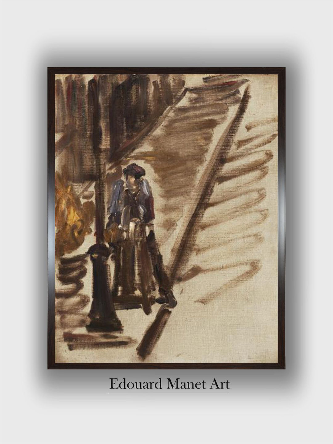 The Art House Black & Knife Grinder White Wooden Framed Painting Wall Art