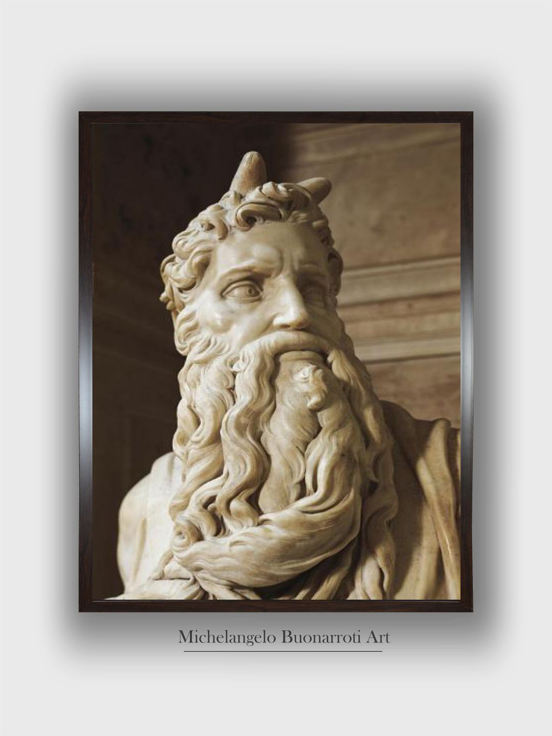 The Art House Brown & Grey Moses Wooden Framed Canvas Painting Wall Art