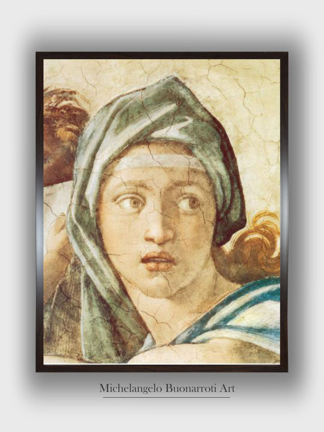 The Art House Chapel Sistine, The Delphic Sibyl Wood Wall Paintings Wall Art - 16 x 12In