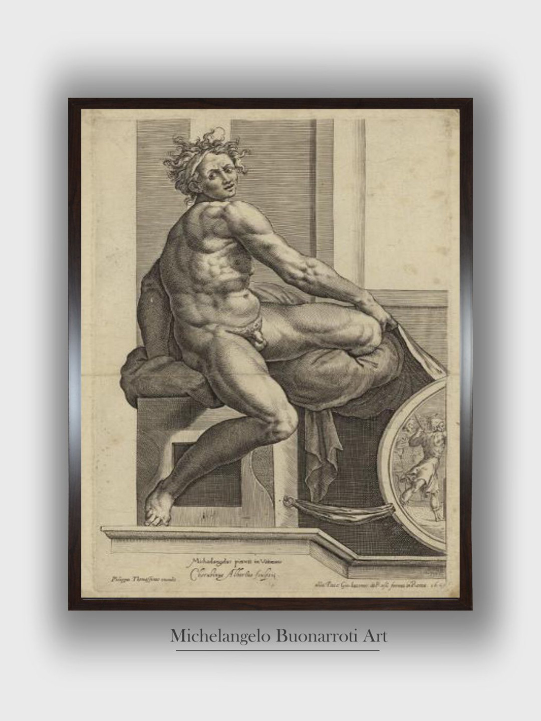 The Art House Figure from the Sistine Chapel FrescoIn the Vatican Wall Art - 24 x 16In