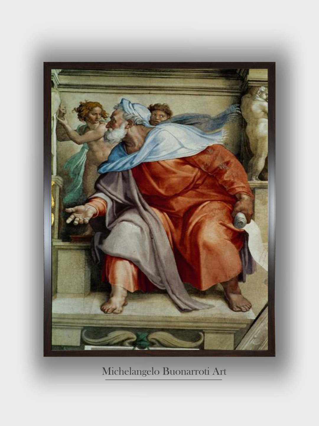 The Art House Red Ceiling Frescos after Restoration Wooden Framed Canvas Painting Wall Art