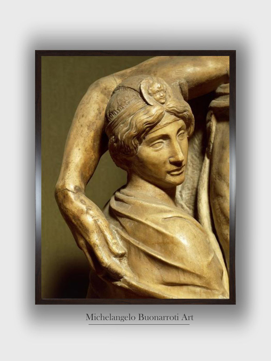 The Art House Michelangelo Buonarroti Wood Wall Rectangle Paintings Wall Art-11.9 x 8.9In